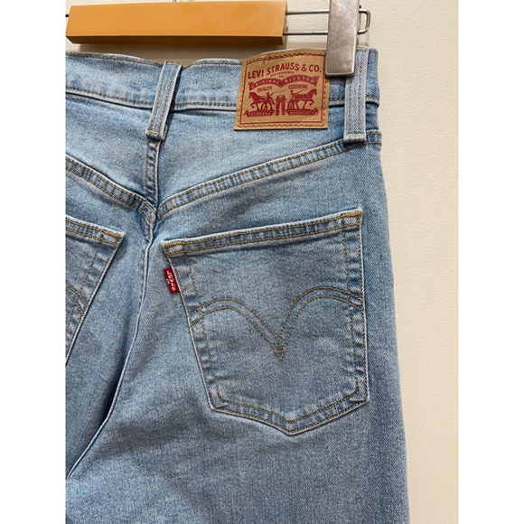 Levis Ribcage Straight Ankle Button Fly Distressed Cowgirl Grunge Womens Size 25 - Picture 7 of 15